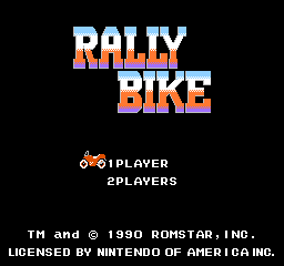 Rally Bike (USA) Title Screen
